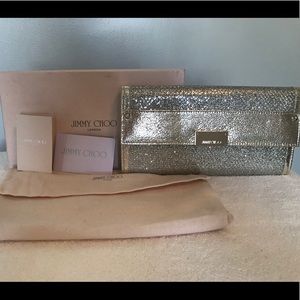 Authentic Jimmy Choo Champagne Glitter Clutch
